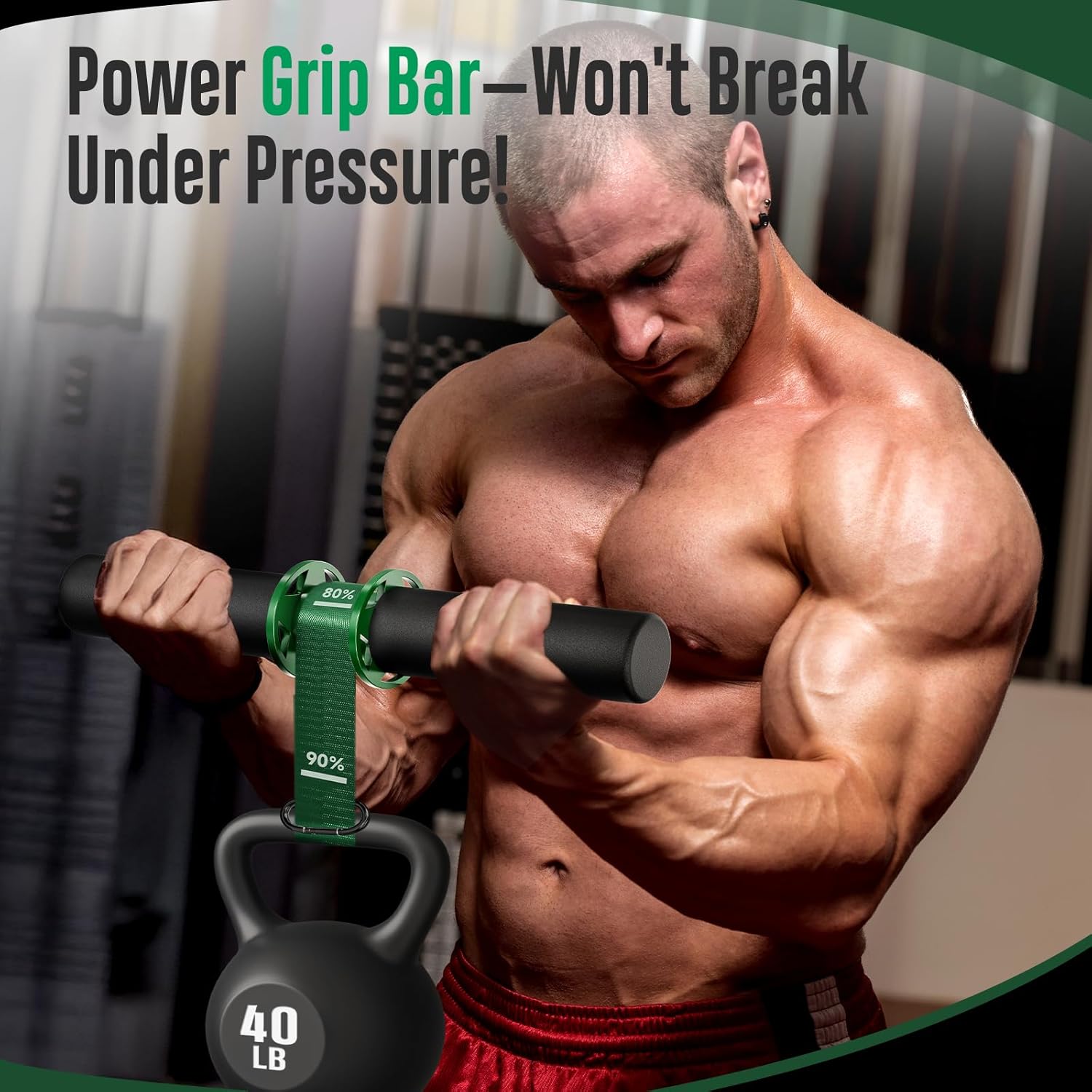FitBeast Forearm Strengthener & Wrist Roller - Adjustable Grip Strength Trainer For Muscle Building