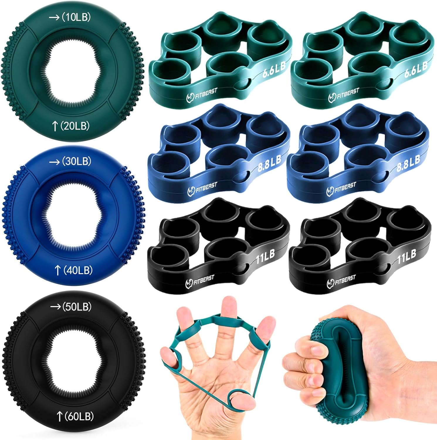 All One 9pcs Grip Strength Trainer Rehabilitation Set