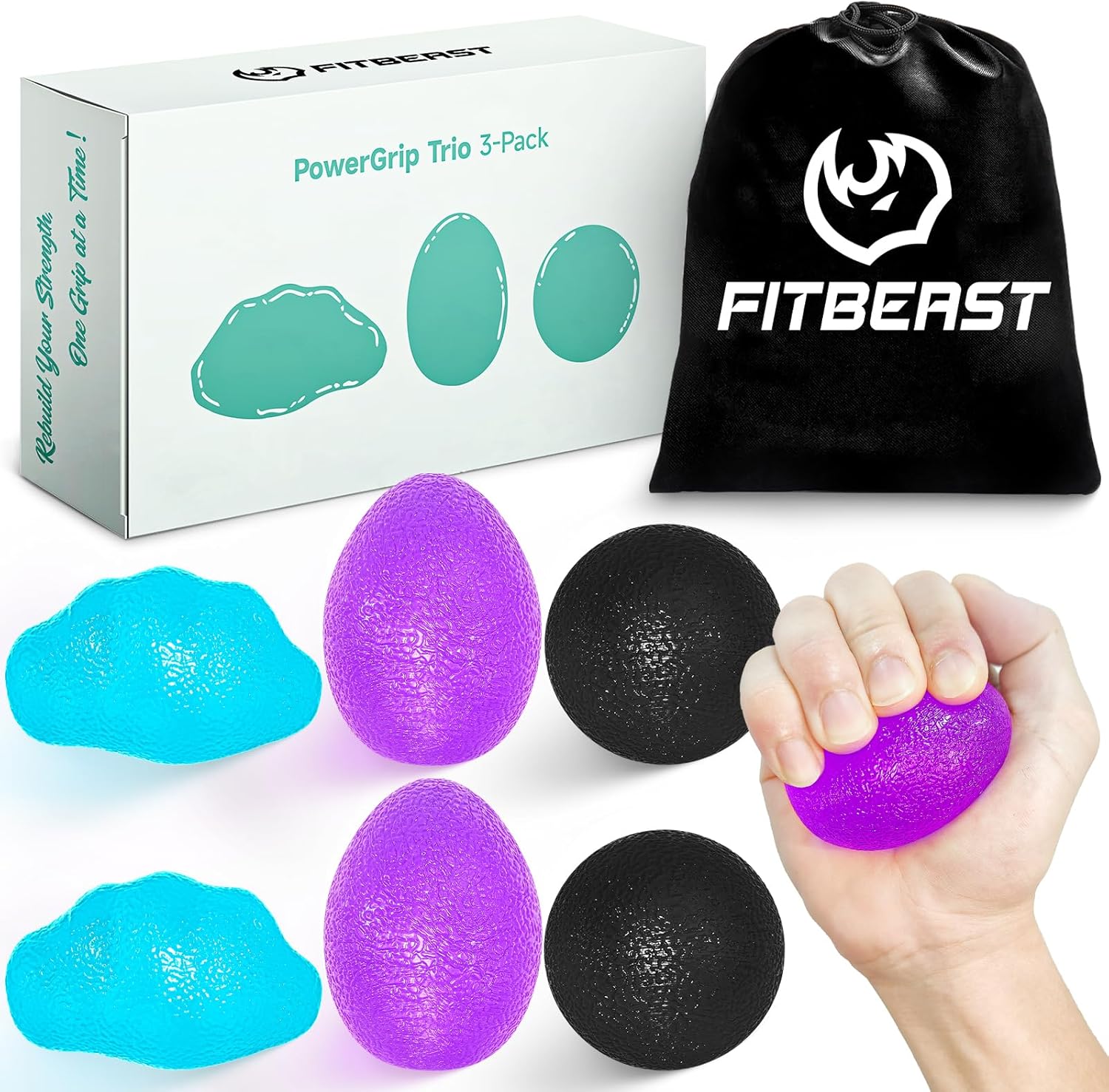 Hand Exercise Ball & Hand Grip Strengthener for Stress Relieve, Strength, Flexibility, Stroke Recovery, Arthritis, Anxiety, Physical Therapy and Muscle Massage as Rehabilitation Training Equipment, Set of 2 Hand Exercise Ball & Hand Grip Strengthener for Stress Relieve, Strength, Flexibility, Stroke Recovery, Arthritis, Anxiety, Physical Therapy and Muscle Massage as Rehabilitation Training Equipment, Set of 2