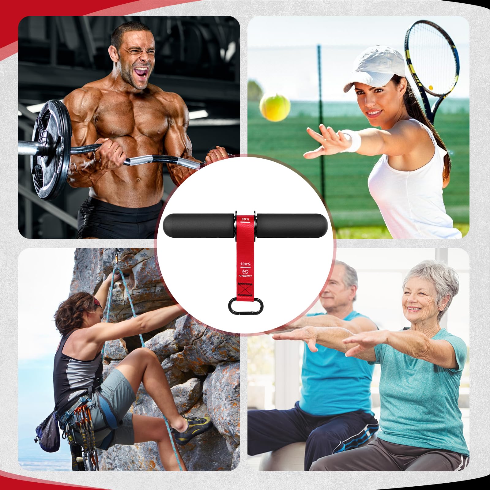 FitBeast Forearm Strengthener Forearm Exerciser, Wrist Roller with T