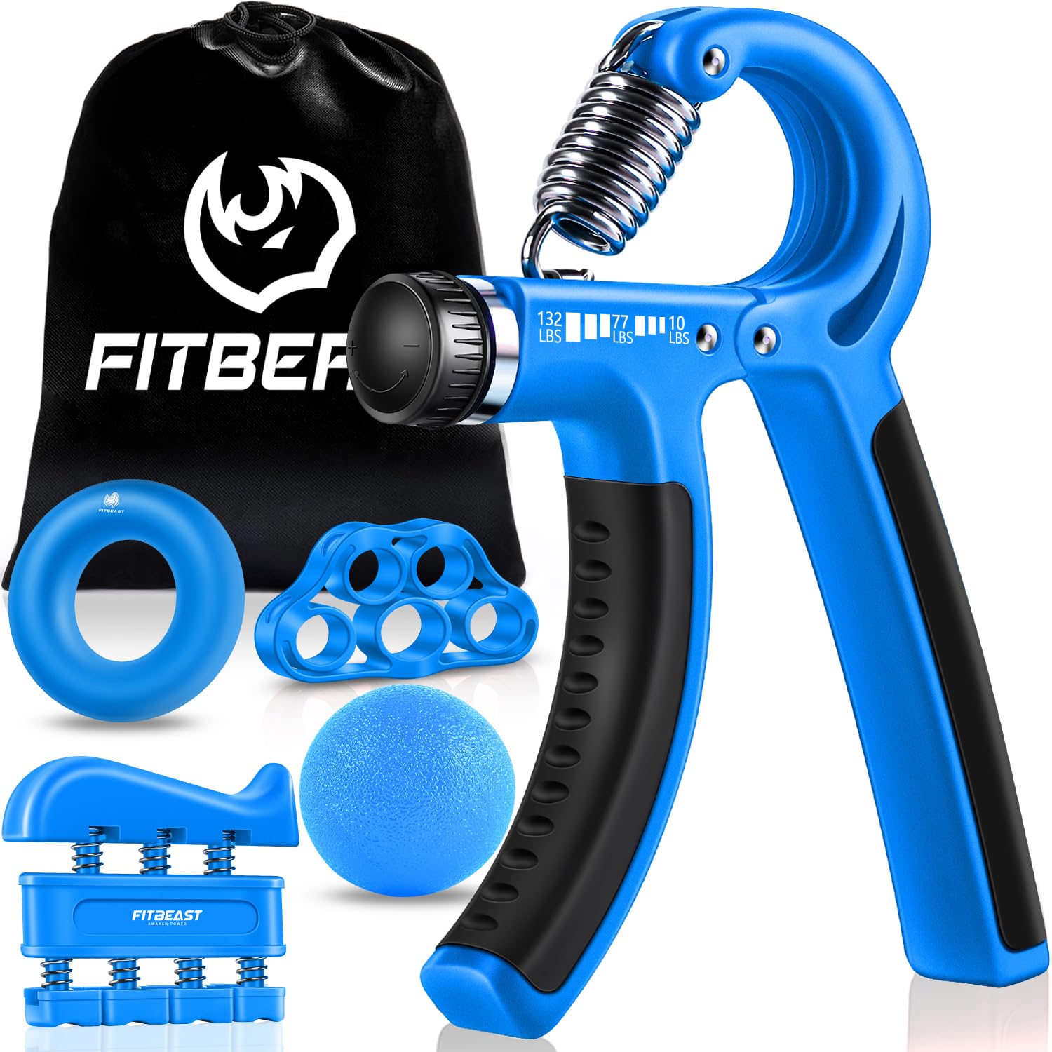 Adjustable Hand Grip Strengthener Workout Kit Light Blue