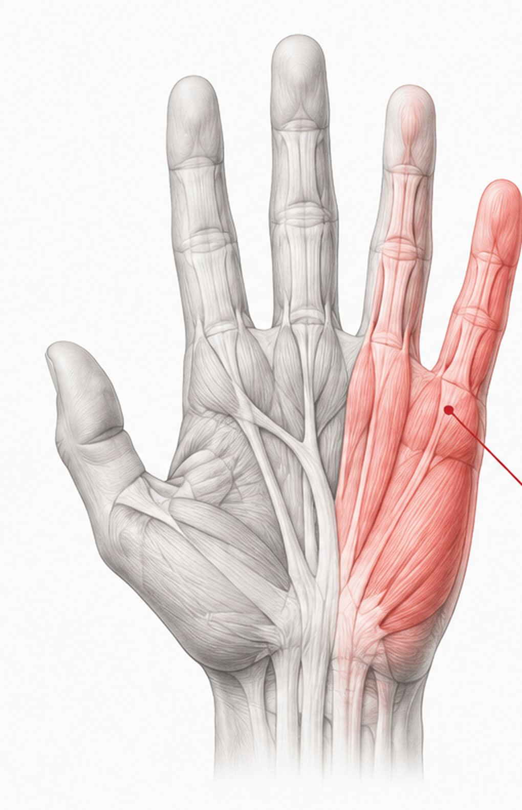 Hand illustration highlighting the ring and little fingers