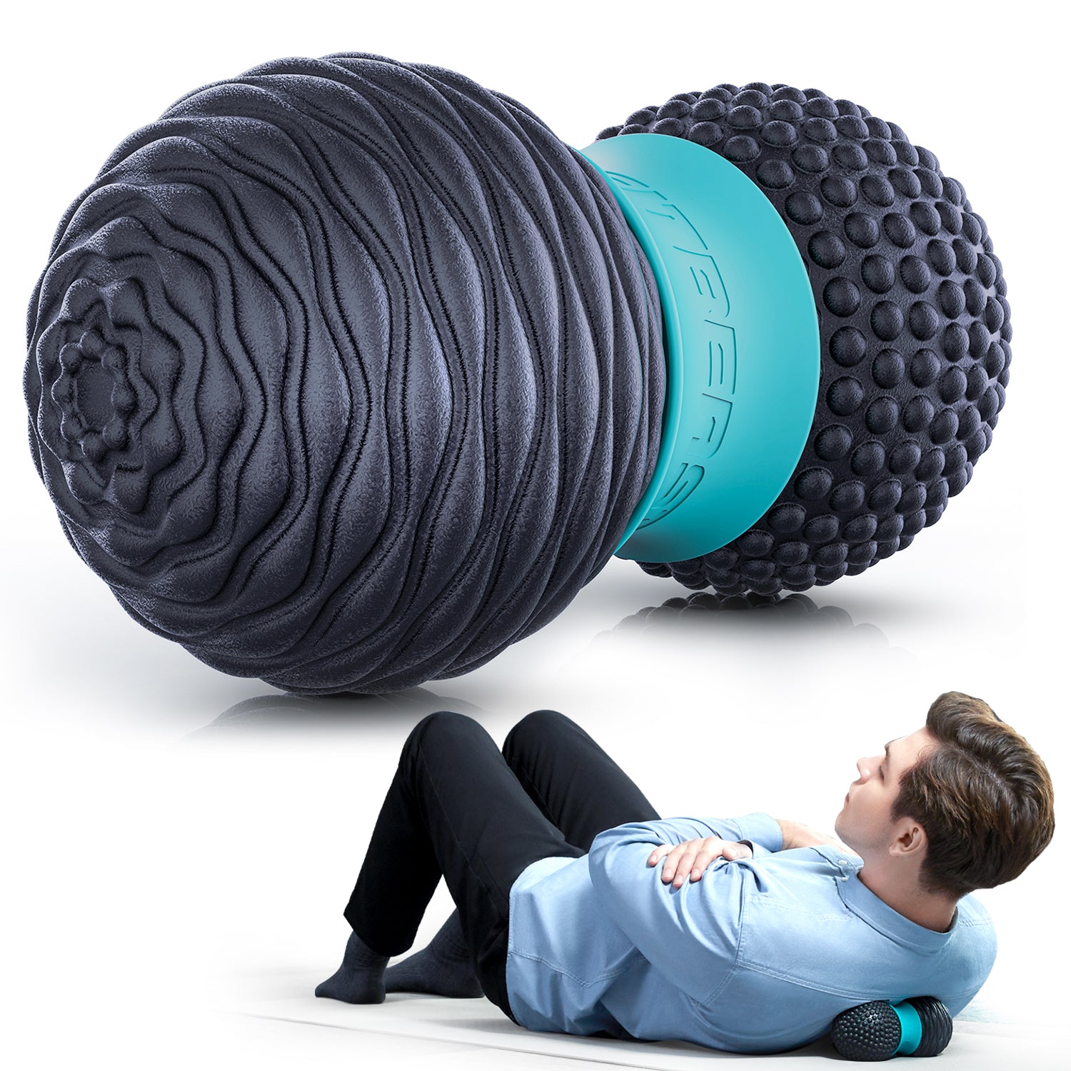 Rolling back massager top
